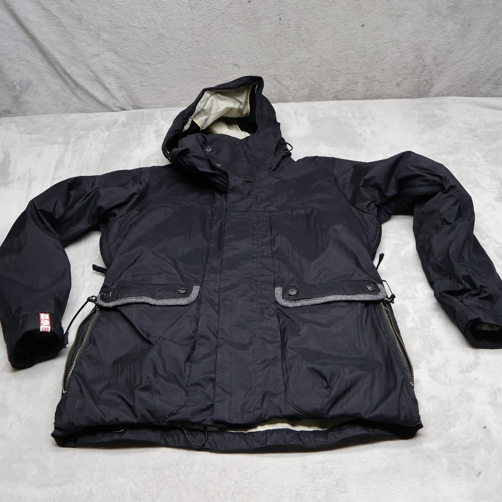 Bonfire Jacket Womens Small Black Rainier Hooded Ski Snow Pit Zip Winter VTG
